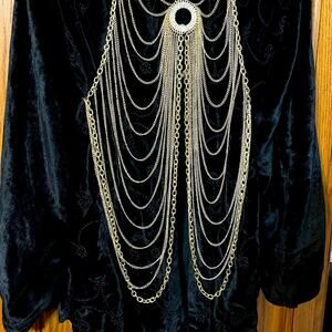 White Austrian crystal multi strand body chain